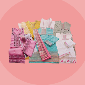 Elegant Salwar Kameez - Pakistani Cotton Lawn Fabric with Chiffon Dupatta
